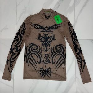 Men’s tattoo mesh shirt